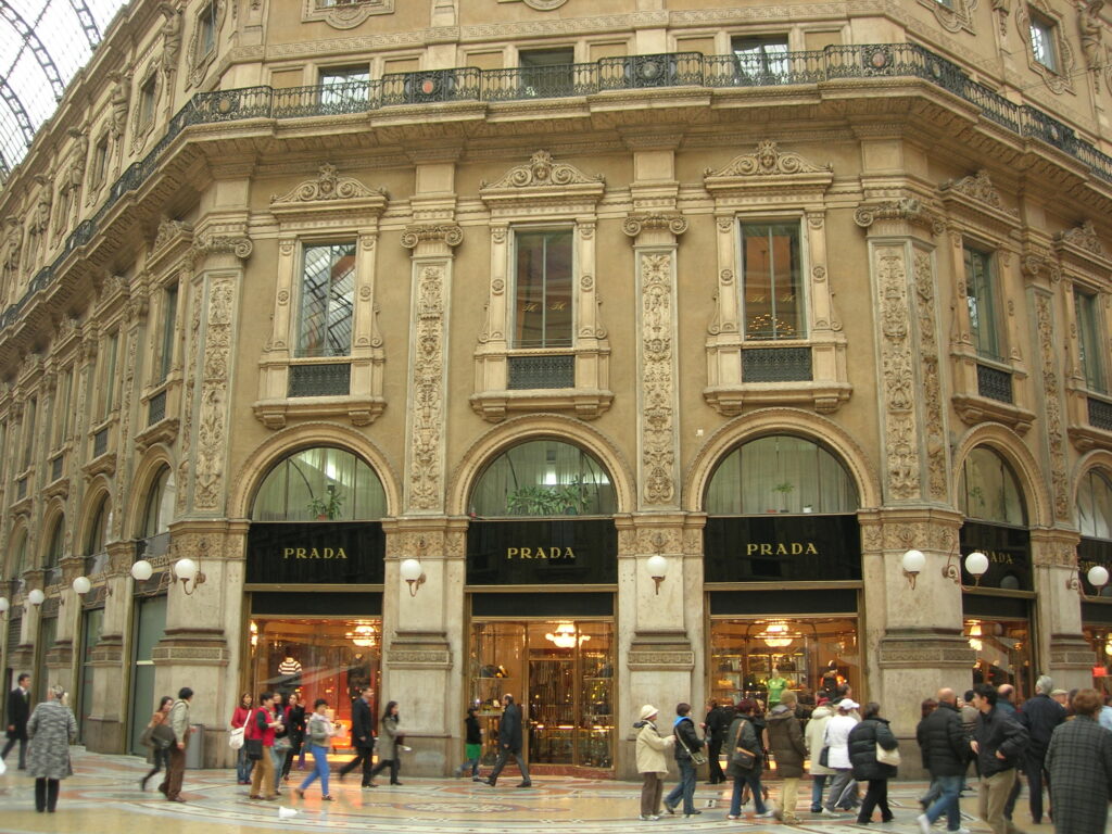 Prada's Milan storefront, photographed in 2007.